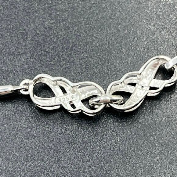 Zales Sterling Silver 925 Infinity Link Diamond Accent Adjustable Bolo Bracelet - Picture 7 of 7